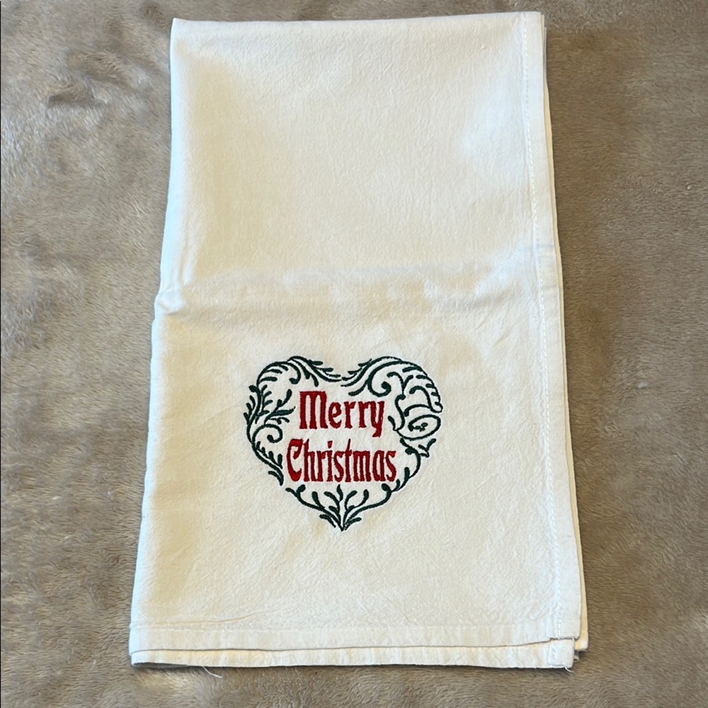 Embroidered Merry Christmas Towel